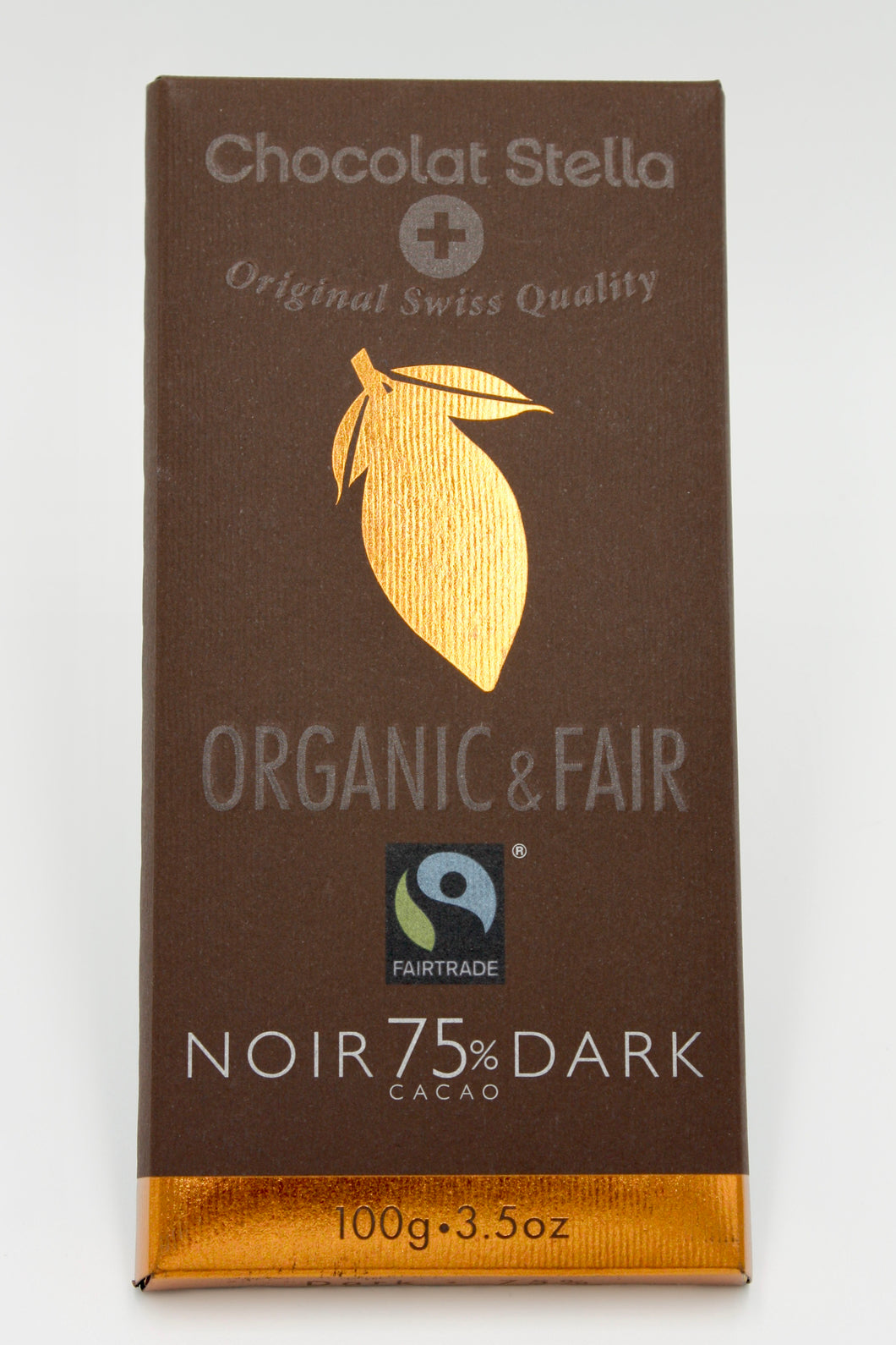 Organic Swiss Dark Chocolate Bar with 75% Cacao